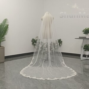 Beautiful Bride Ivory Lace Veil Cathedral Vintage Wedding Lace Veil White One Layer Lace Veil Wedding Accessories