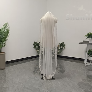 Lace Veils White or Ivory Lace Veils Wedding Lace Veils Beautiful Bridal Lace Veils Floor Length Veil