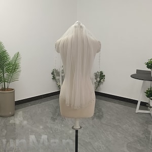 White Ivory Crystal Veil, Beautiful Bridal Bling Bling Veil Soft Tulle Veil, Romantic Wedding Diamond Veil