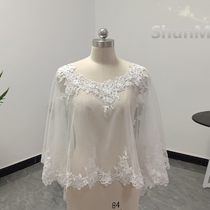 Wedding Lace Shawl Elegant Bridal White Ivory Lace Shawl Wedding Pullover Shawl Bolero Jacket Bridal Evening Dress