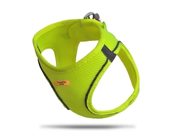 TontikShop Handmade Neon Green Step-in Air Dog Harness Air-Mesh Dog Harness Mesh Step in Pet Vest Harness for Small and Medium Dogs