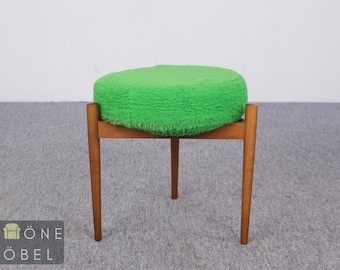 Vintage Hocker Fußhocker Sitzhocker Danish Design Mid Century Holz 60er Grün