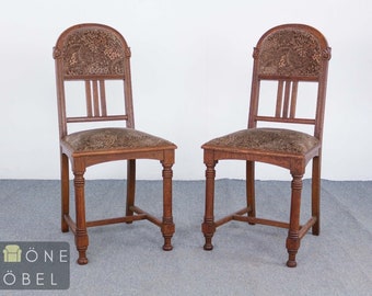 2x Jugendstil Stühle Antik Stil Stuhl Essstuhl Chair Esszimmerstühle Vintage