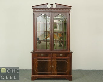 Schöne Antik Stil Vitrine Glasschrank Englisches Design Kommode Geschirrschrank