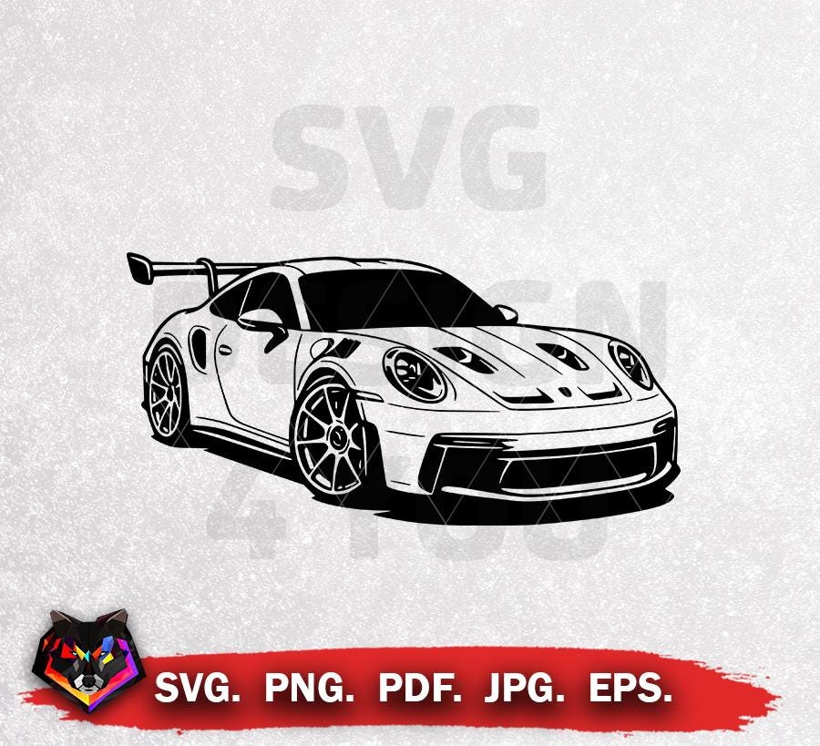 Porsche 911 silhouette vector - Etsy 日本