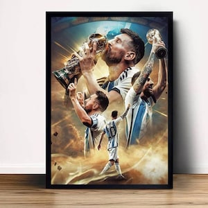 Messi Fußball Poster Leinwand Wand Kunst Wohnkultur (ohne Rahmen)