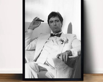 Póster de la película Scarface de Al Pacino y Tony Montana, lienzo decorativo para pared (sin marco)