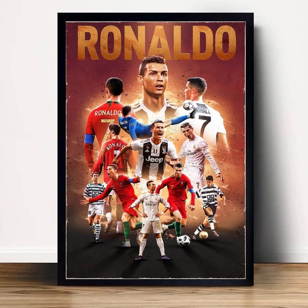 Cristiano Ronaldo Football Poster Canvas Wall Art Home Decor (No Frame)