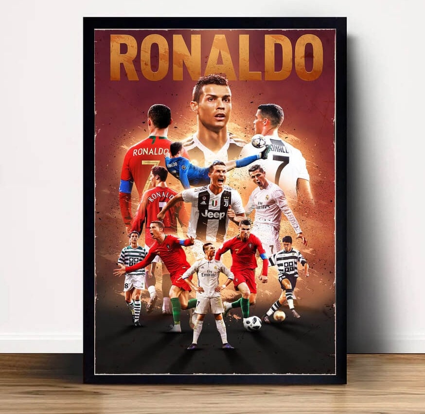 Cristiano Ronaldo Football Poster Canvas Wall Art Home Decor (No Frame)