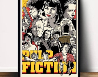 Pulp Fiction Movie Poster Canvas Wall Art Home Decor (No Frame)
