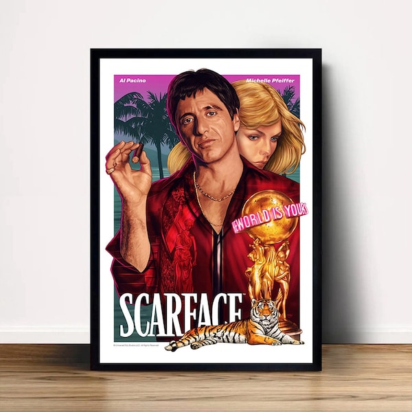 Framed Scarface Movie Poster Etsy