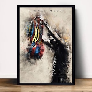 Lionel Messi Football Poster Canvas Wall Art Home Decor (No Frame)