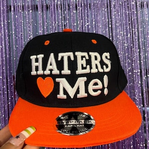 Haters Love Me Snapback Hat | Y2K Emo Scene Hat | McBling 2000s Trucker Cap | Scene Kid Fashion | Retro Nostalgia