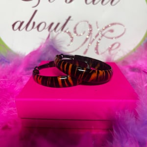 Y2K Burnt Orange Zebra Print Mini Hoop Earrings | Mcbling | Trashyy2k | 2000s Jewelry | Vintage Jewelry