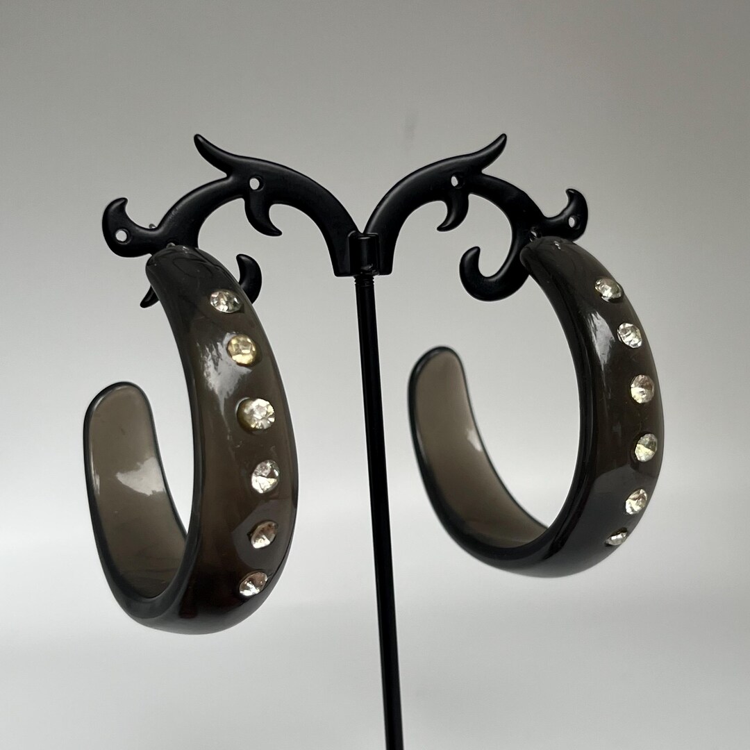 Y2K Vintage Early 2000s Hoop Earrings | Rhinestones | 3 Colors ...