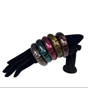 Braccialetto zebrato glitterato Y2K / Braccialetto nostalgico anni 2000