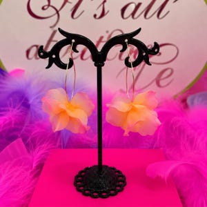 Y2K Tropical Fairycore Flower Hoop Earrings | Coconut Girl Jewelry | Summer Earrings | 2000s Jewelry Gift | Beachy Jewelry