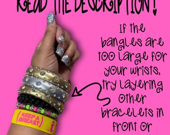 Y2K Vintage Glitter Zebra Bangle Bracelets | Nostalgic