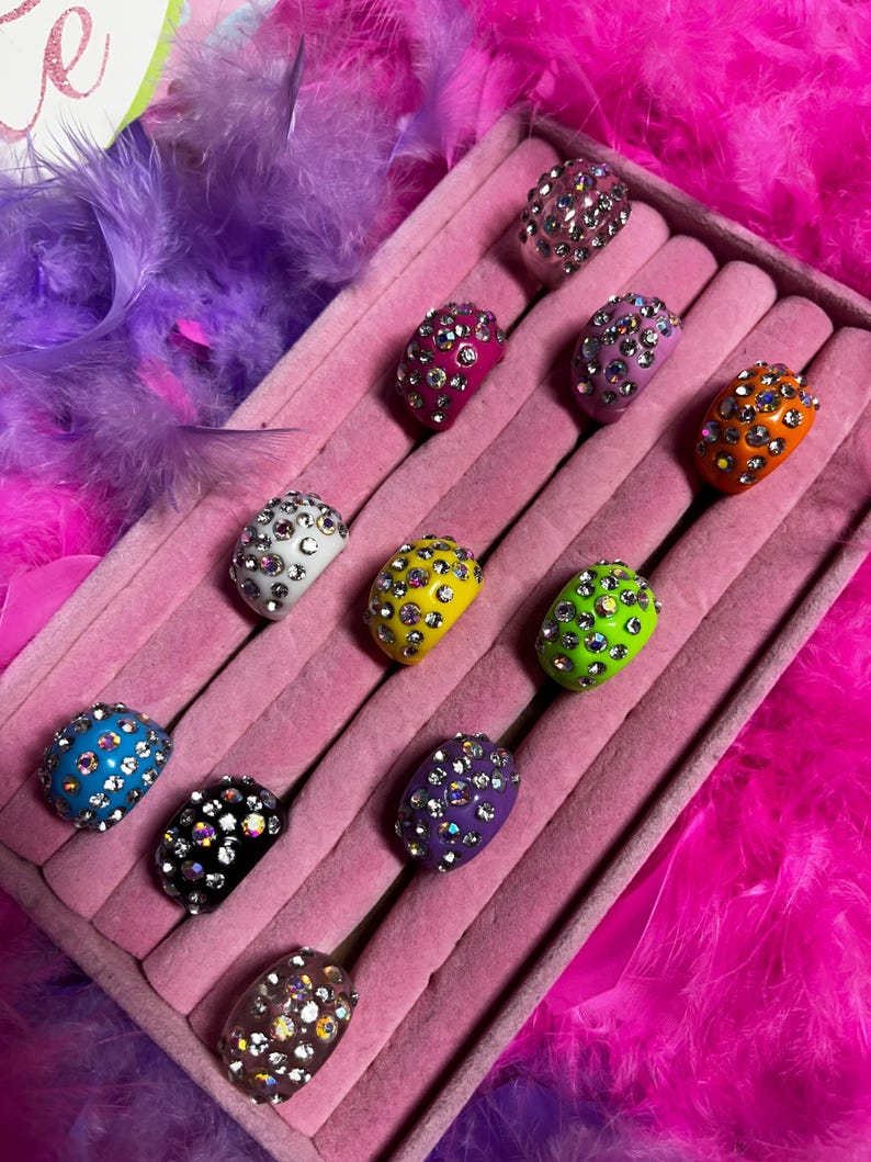 Y2K Rhinestone Dome Ring | Pop Diva 2000s Style | Vintage Rings ...