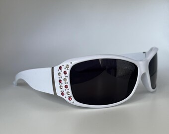 Y2K Zebra Print Sunglasses | Early 2000s Mcbling | Vintage  display picture 1