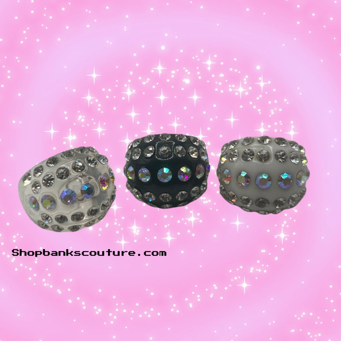 Y2k Rhinestone Bedazzled Dome Rings | Vintage 2000s | Early 2000s ...
