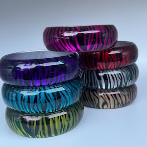 Y2K Zebra Print Bangle | Colorful 2000s Jewelry