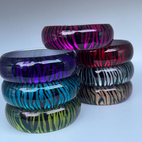 Y2K Zebra Print Bangle | Colorful 2000s Jewelry - Etsy Canada