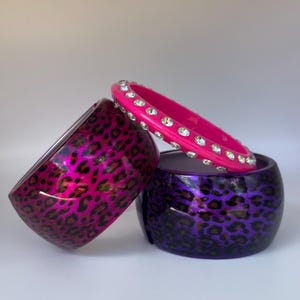 アクセサリー Christian Dior 00s Leopard Bangle PINK Y2K Vintage Leopard Bangle Bracelets Set | Nostalgic | Early 2000s