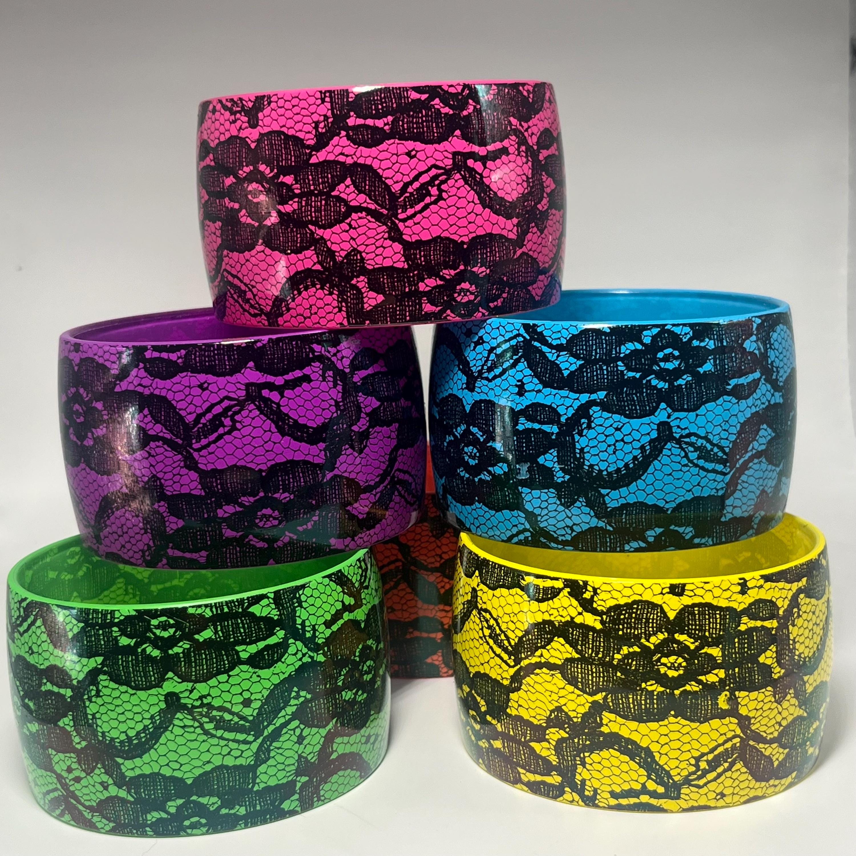 Y2K Large Emo Lace Bangle Bracelets | Nostalgic | Early