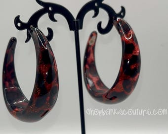 Y2K Vintage Glitter Leopard Print Hoop Earrings | Mcbling | Trashyy2k | 2000s Jewelry | Vintage Jewelry