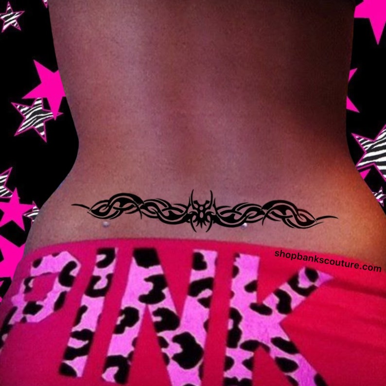 Y2K Grunge Lower Back Tattoo Butterfly Temporary Tattoo Etsy