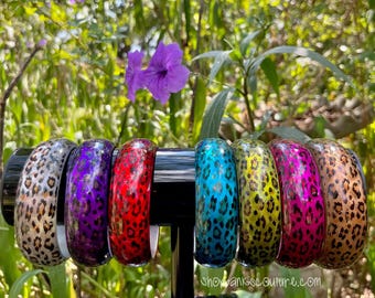 Y2K Large Leopard Bangle Bracelets | Nostalgic | Early 2000s