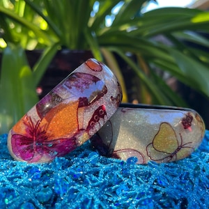 1970s Butterfly Glitter Bangle Bracelet | Vintage Accessories | Fairy Core | Coquette | Nostalgia