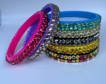 Bracelet Rigide Métal Multicolore Style Y2K Années 2000 - Bijou Fantaisie Vintage - Neuf Avec étiquettes