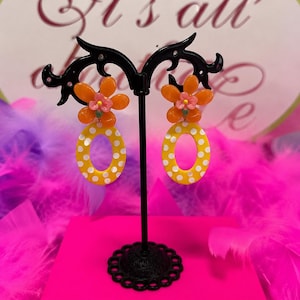 Retro Flower Power Earrings | 70s Inspired Daisy Earrings | Groovy Summer Jewelry | Mod Floral Earrings | Whimsical Statement Earrings