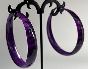 Y2K Purple Zebra Print Mini Hoop Earrings | Mcbling | Trashyy2k | 2000s Jewelry | Vintage Jewelry