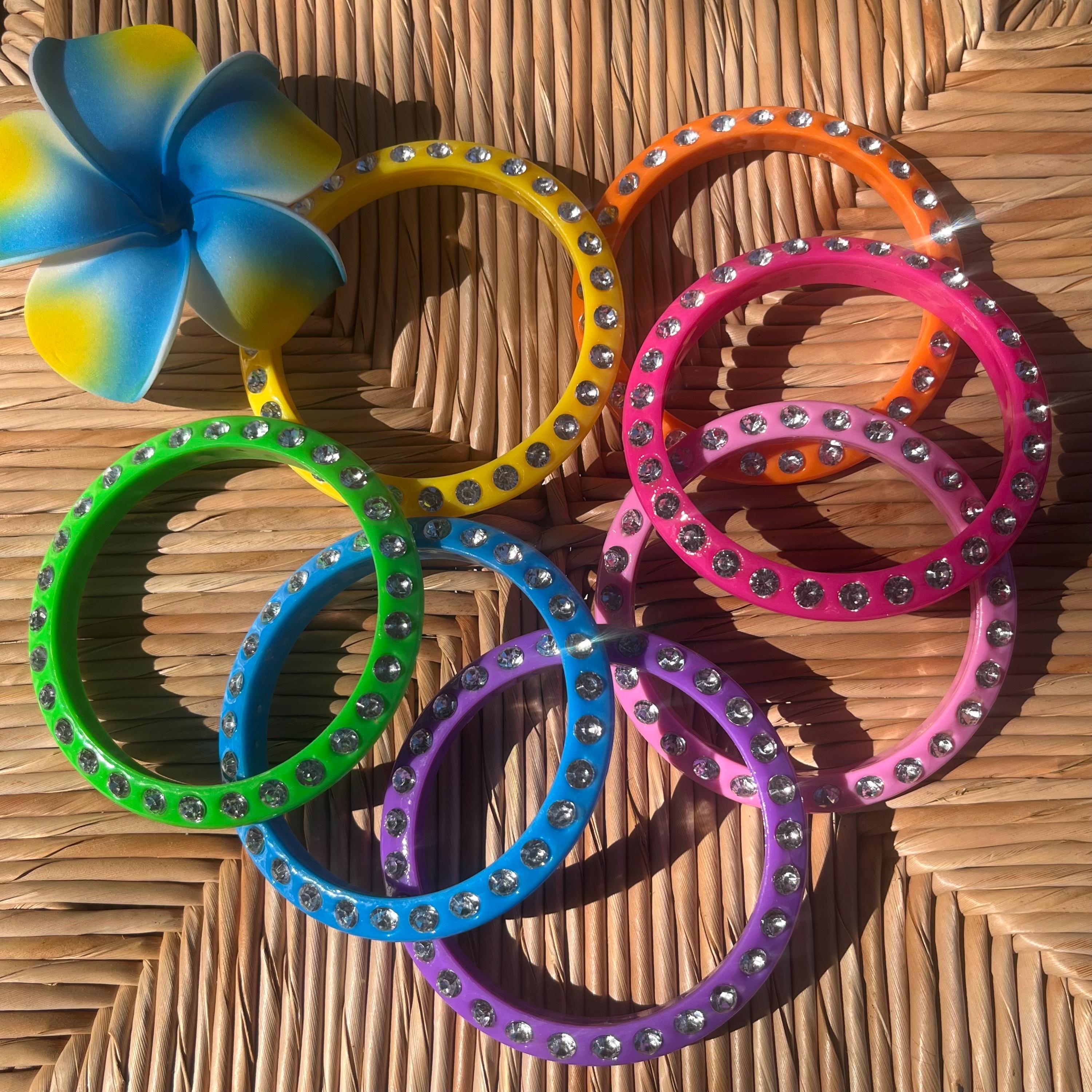 Y2K XL Rhinestone Bangle Bracelets | Nostalgic | Early 2000s