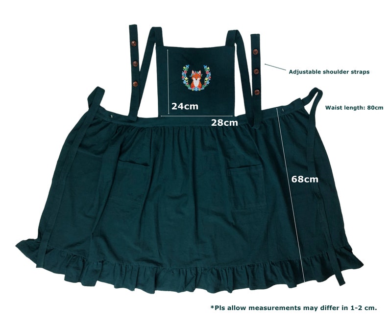 Personalized Fox Apron_Forest Green image 6