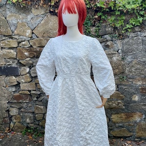 White pretty floral dress for party, dinner, wedding