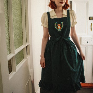 Personalized Fox Apron_Forest Green image 4