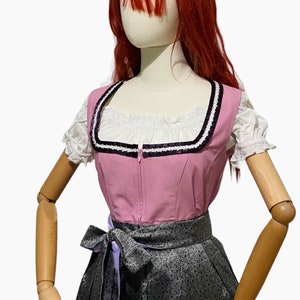 Dirndl Trachtenkleid 2 Stück rosa Kleid mit Blumenmuster Schürze