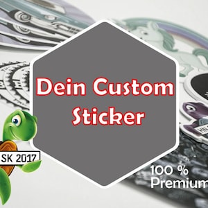 Custom Vinyl Aufkleber, in jeder Form schneidbar. Laminiert, wasserfest, perfekt als Werbegeschenk für Unternehmen, oder zu Hause Sticker Bild 1