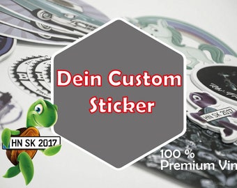 Custom Vinyl Aufkleber, in jeder Form schneidbar. Laminiert, wasserfest, perfekt als Werbegeschenk für Unternehmen, oder zu Hause - Sticker