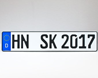 License plate 520 x 110 mm, DIN-certified for car and bicycle carrier