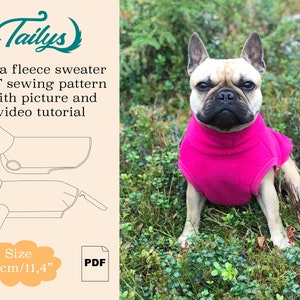 29cm/11,4inch Yoda Fleece Pullover für Ihren Hund PDF Nähanleitung mit schriftlicher und Videoanleitung