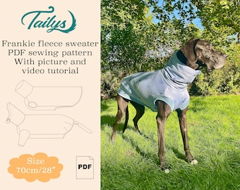 Suéter polar Frankie de 70 cm/28 pulgadas para tu perro Patrón de costura PDF con tutorial escrito y en vídeo