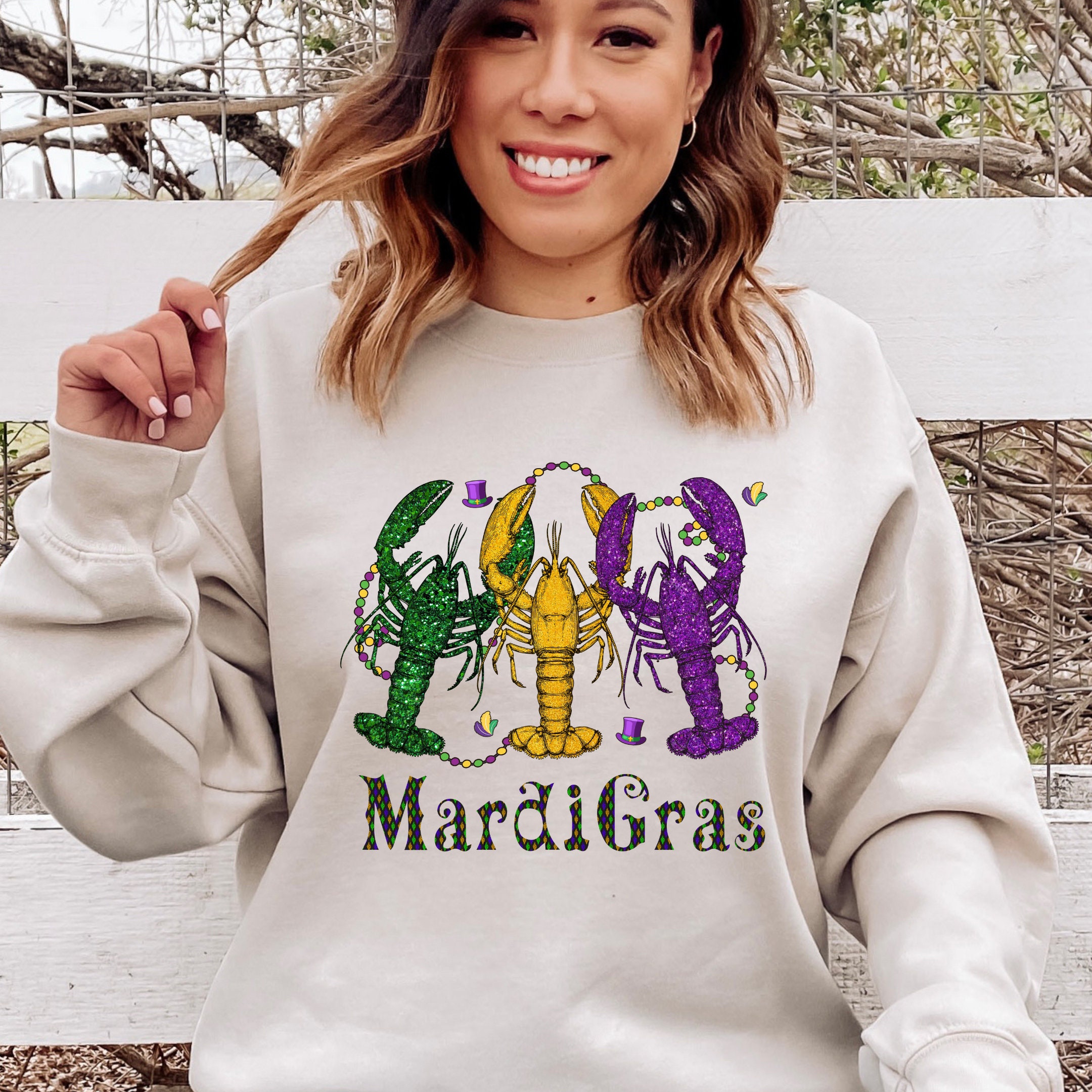 Mardi Gras Crawfish Seafood Sweatshirt - Etsy