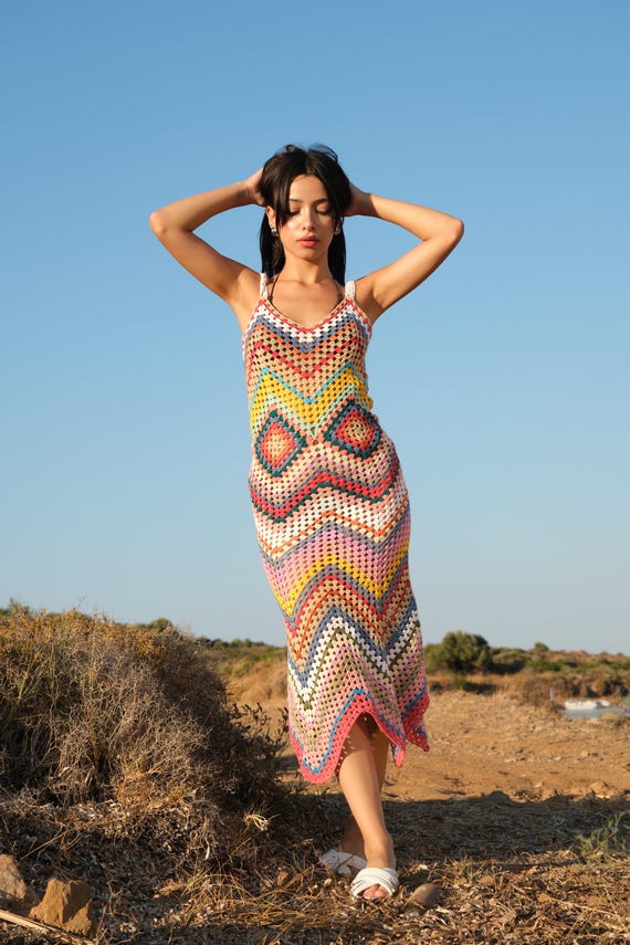 Handmade Crochet Summer Night Dress | Elegant Knit Evening Wear, Elegant Crochet  Evening Wear, - Etsy