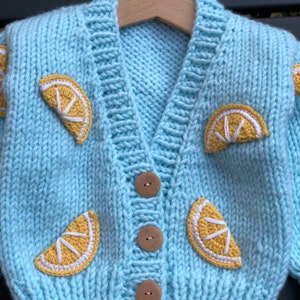 Personalized Handmade Baby Cardigan - Newborn Knitted Cardigan - Baby Shower Gift