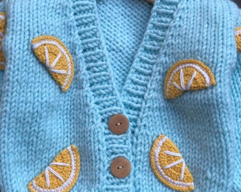 Personalized Handmade Baby Cardigan - Newborn Knitted Cardigan - Baby Shower Gift